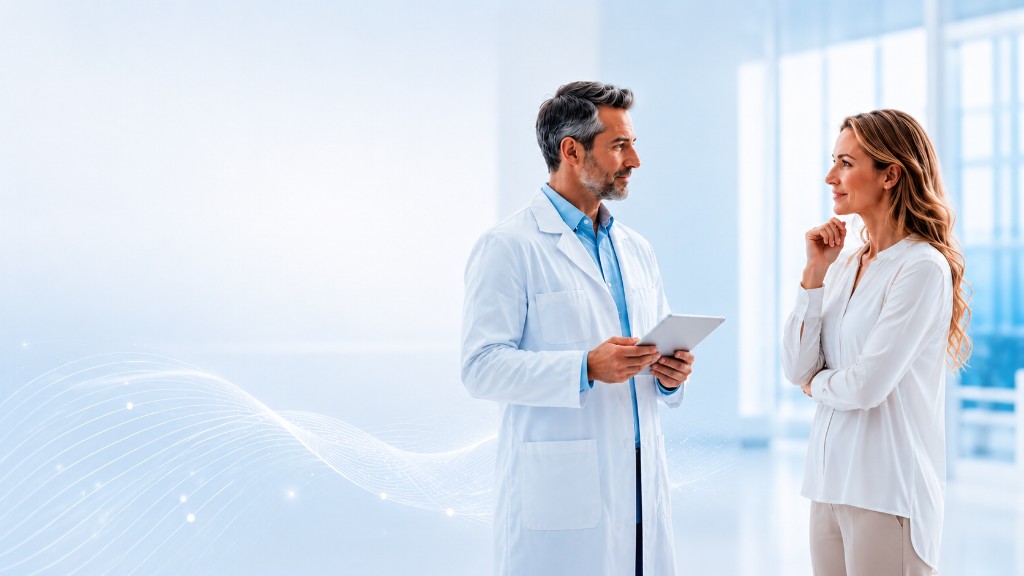 Doctor and patient in a modern clinical setting — Renewal precision longevity ecosystem
